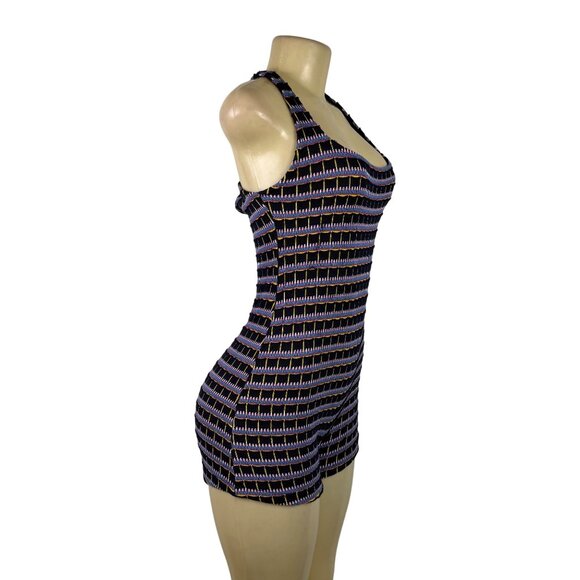 Zara Women's Black/Multi  Striped Romper Sleeveless Stretchy Design Sz M - New - Picture 2 of 10
